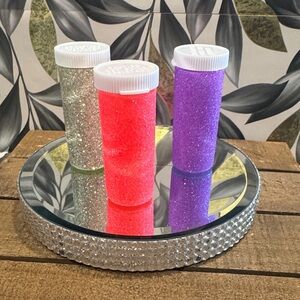 Handmade glittered medicine bottles